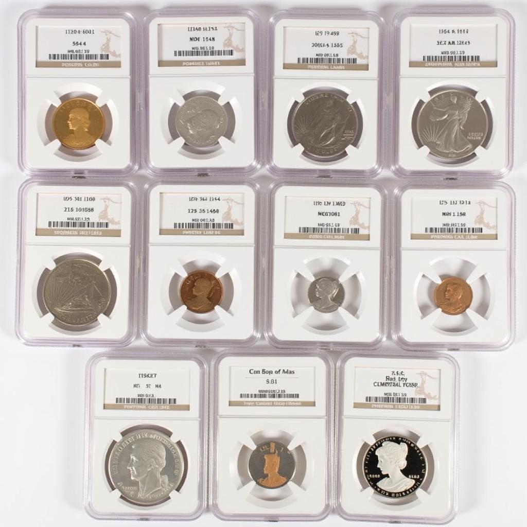 Bộ sưu tập tiền xu trong coin slab case