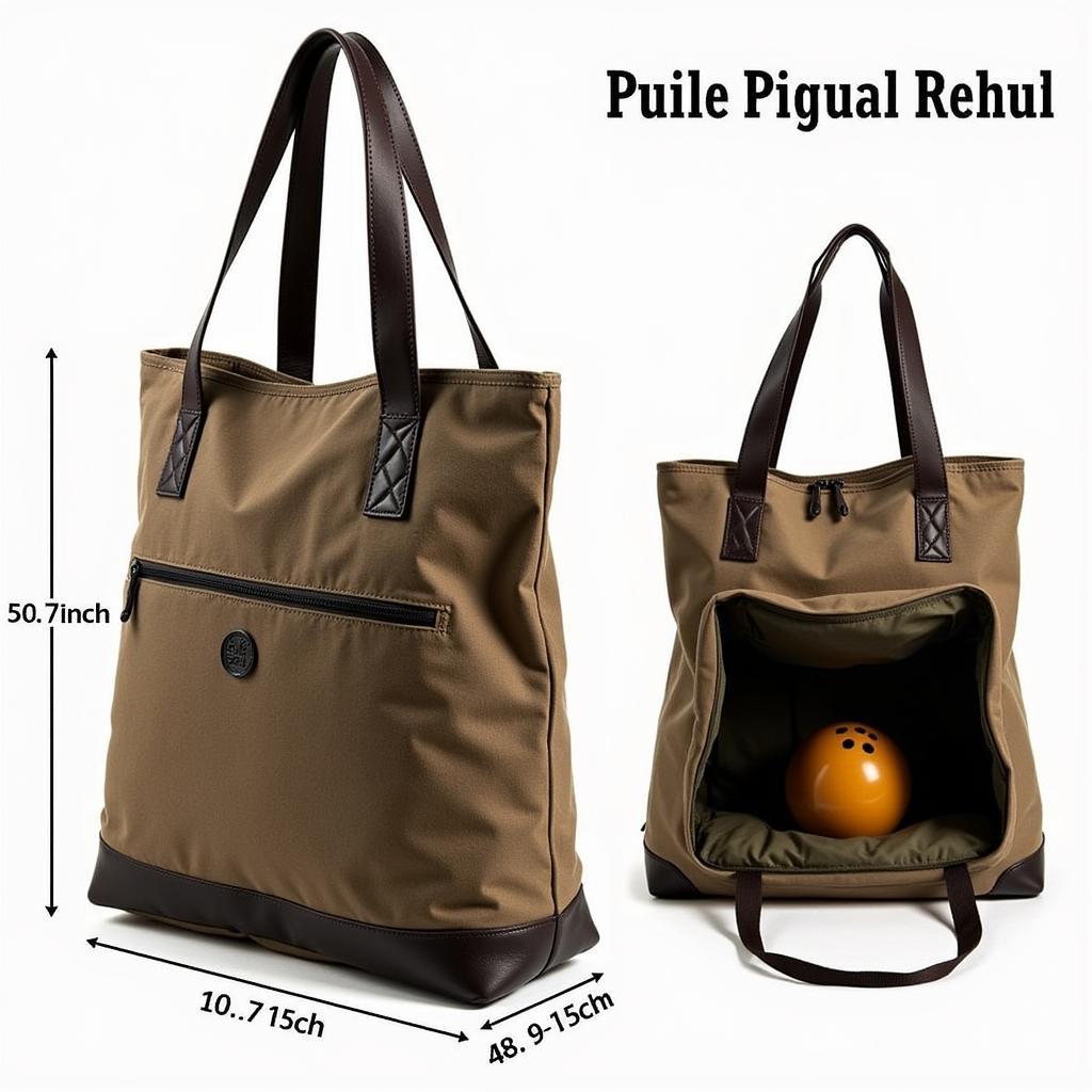 Durable bowling ball tote bag