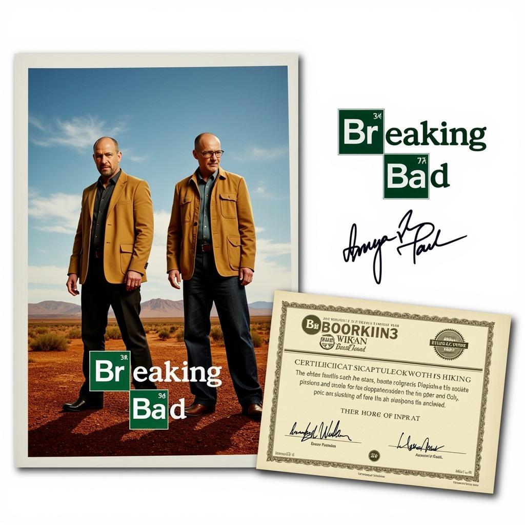 Breaking Bad Autographed Poster with Bryan Cranston and Aaron Paul Signatures