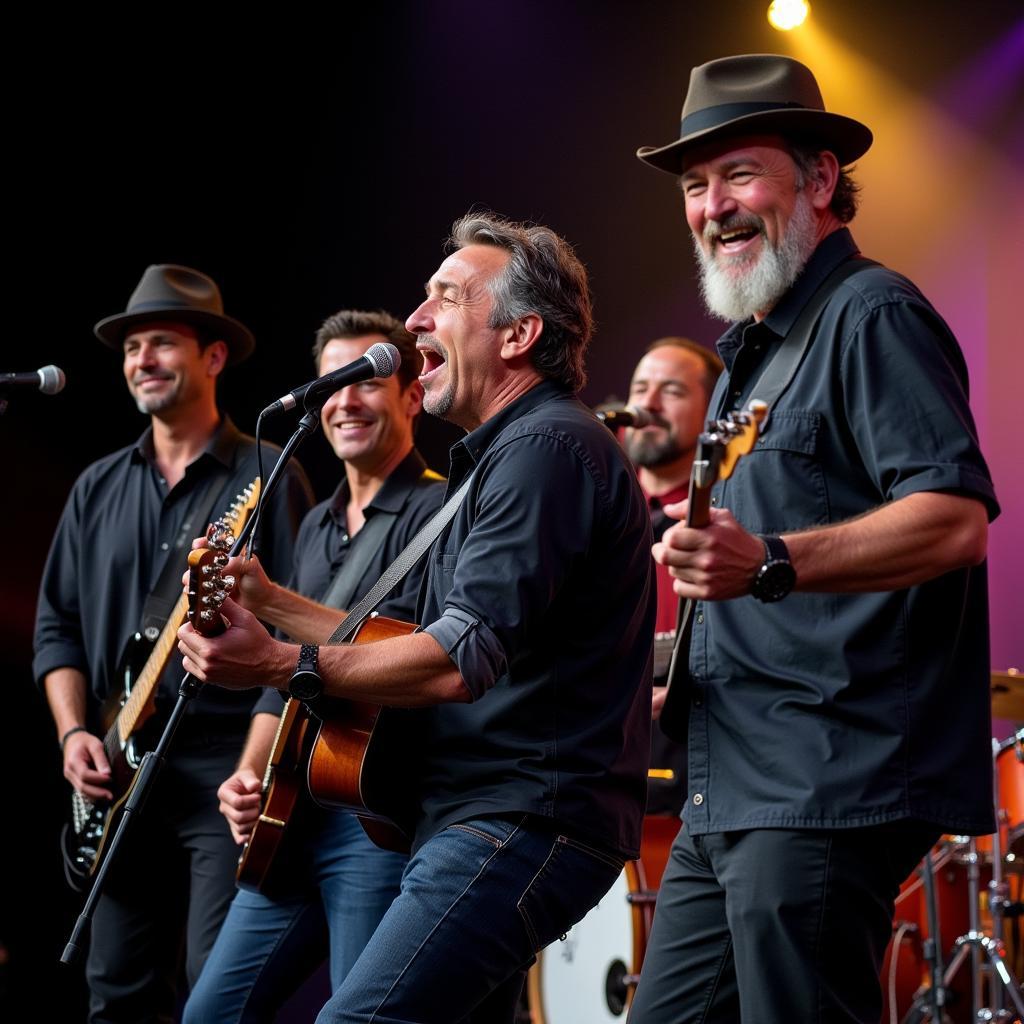 Bruce Springsteen and the E Street Band performing live