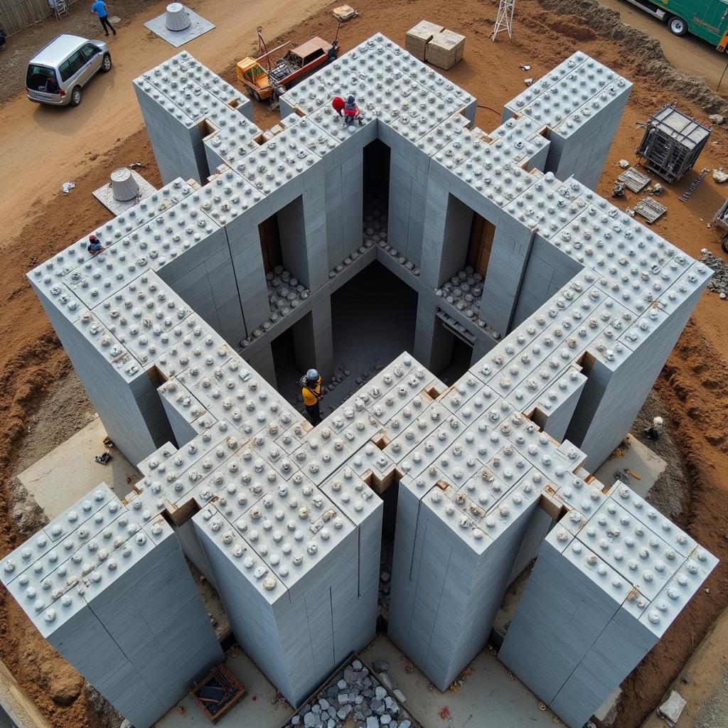 Công trình xây dựng bằng concrete lego