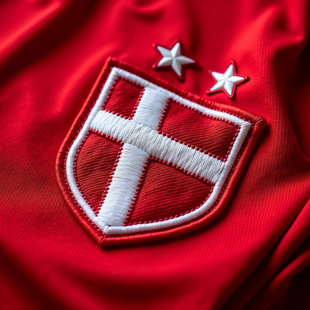 Cận Cảnh Logo Trên Áo Denmark Eriksen Jersey