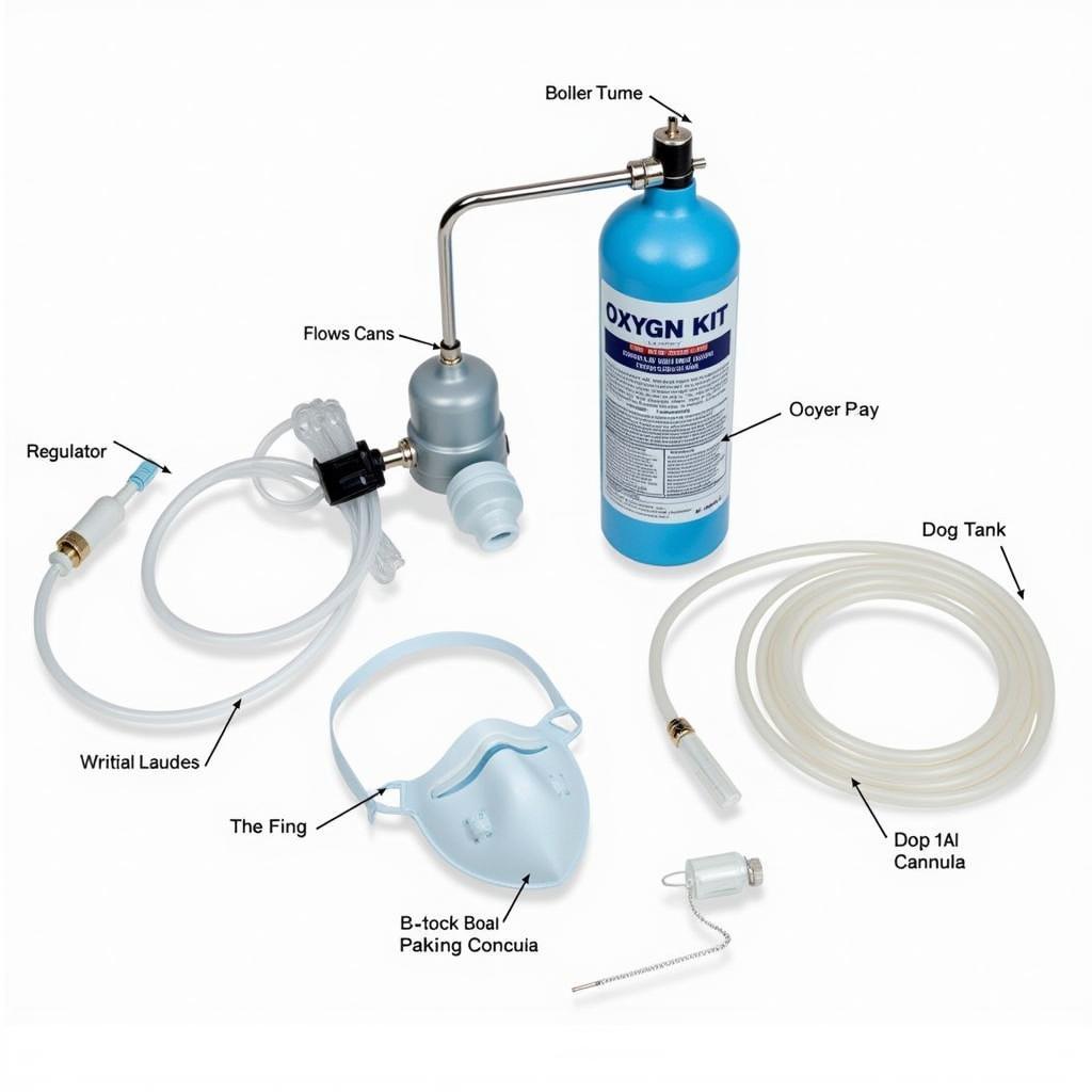 Các bộ phận của oxygen kit cho chó