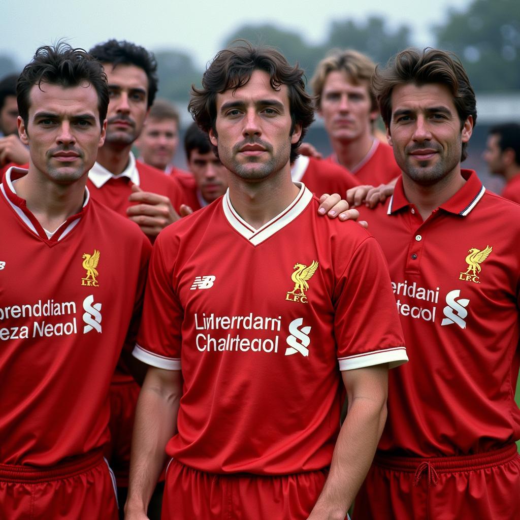 Các cầu thủ Liverpool 1984 khoác trên mình chiếc áo lịch sử