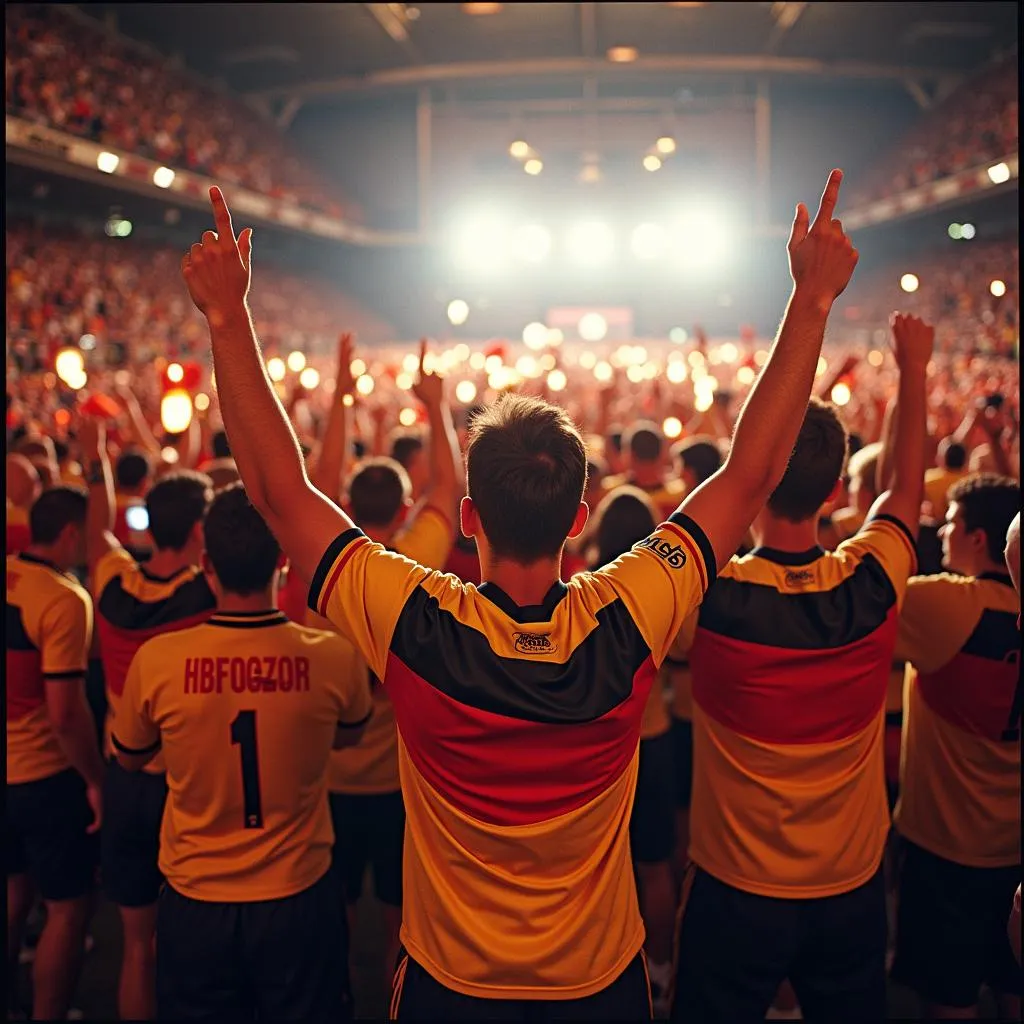 German fans celebrating Euro 1996 victory