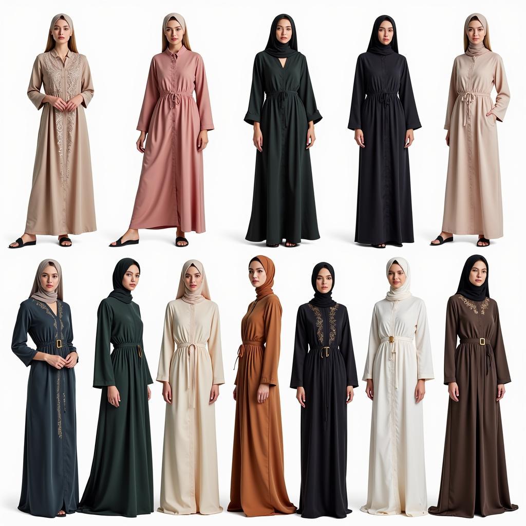 Các loại abaya robes hiện đại