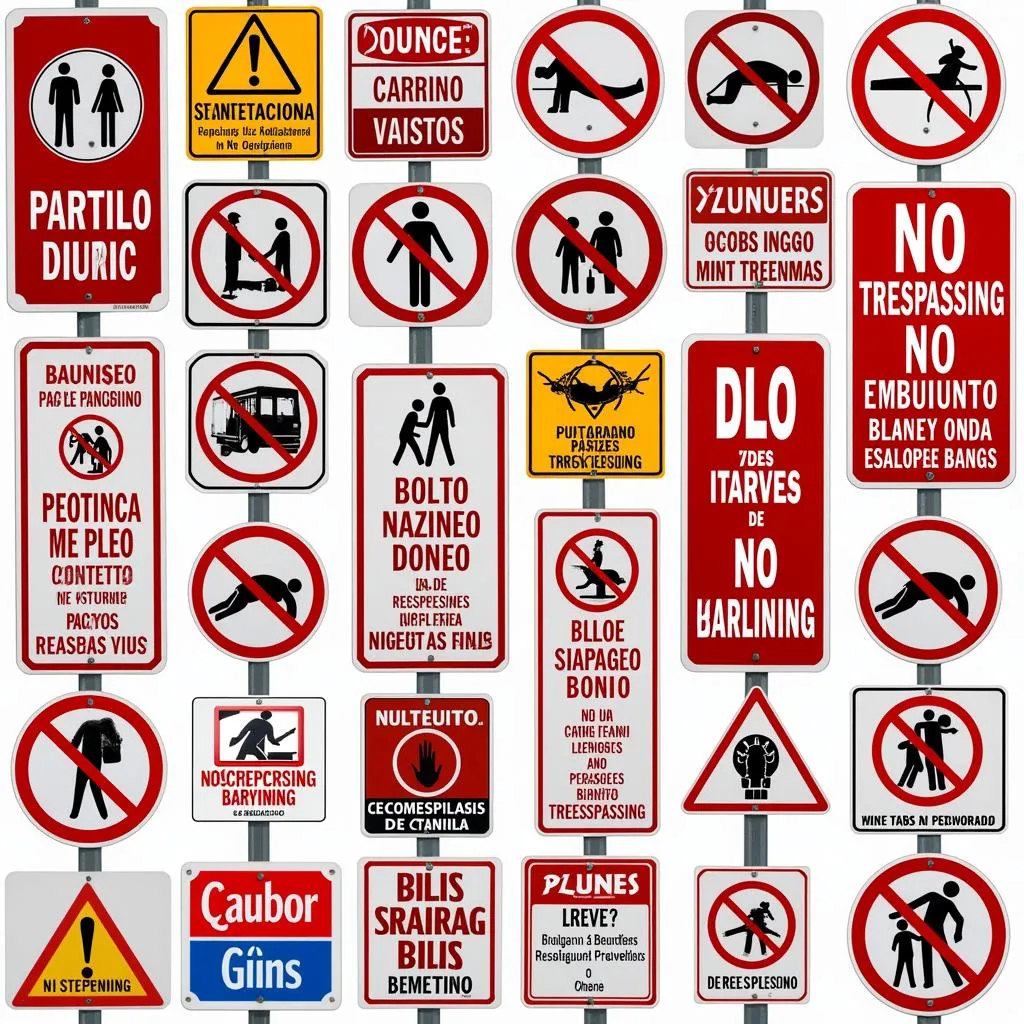 Different Types of No Trespassing Signs in Spanish