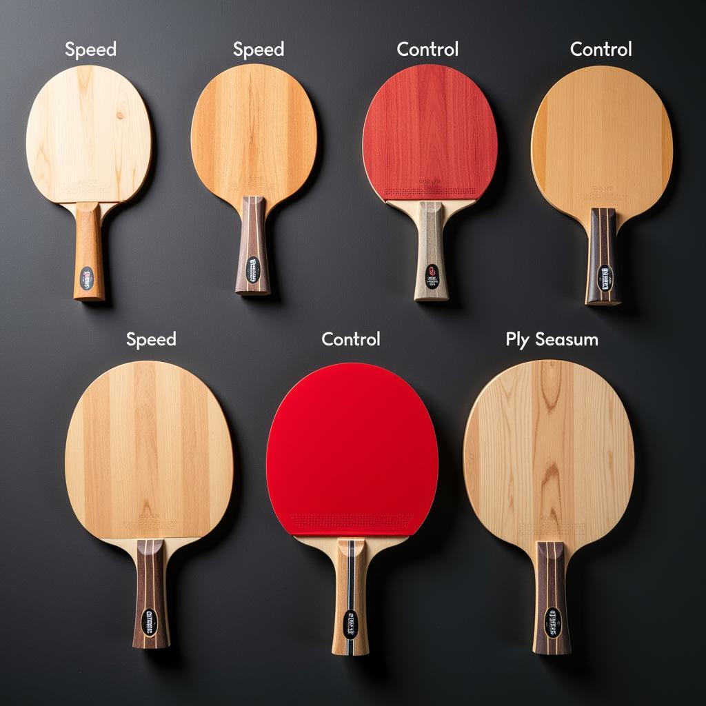 Different types of table tennis blades