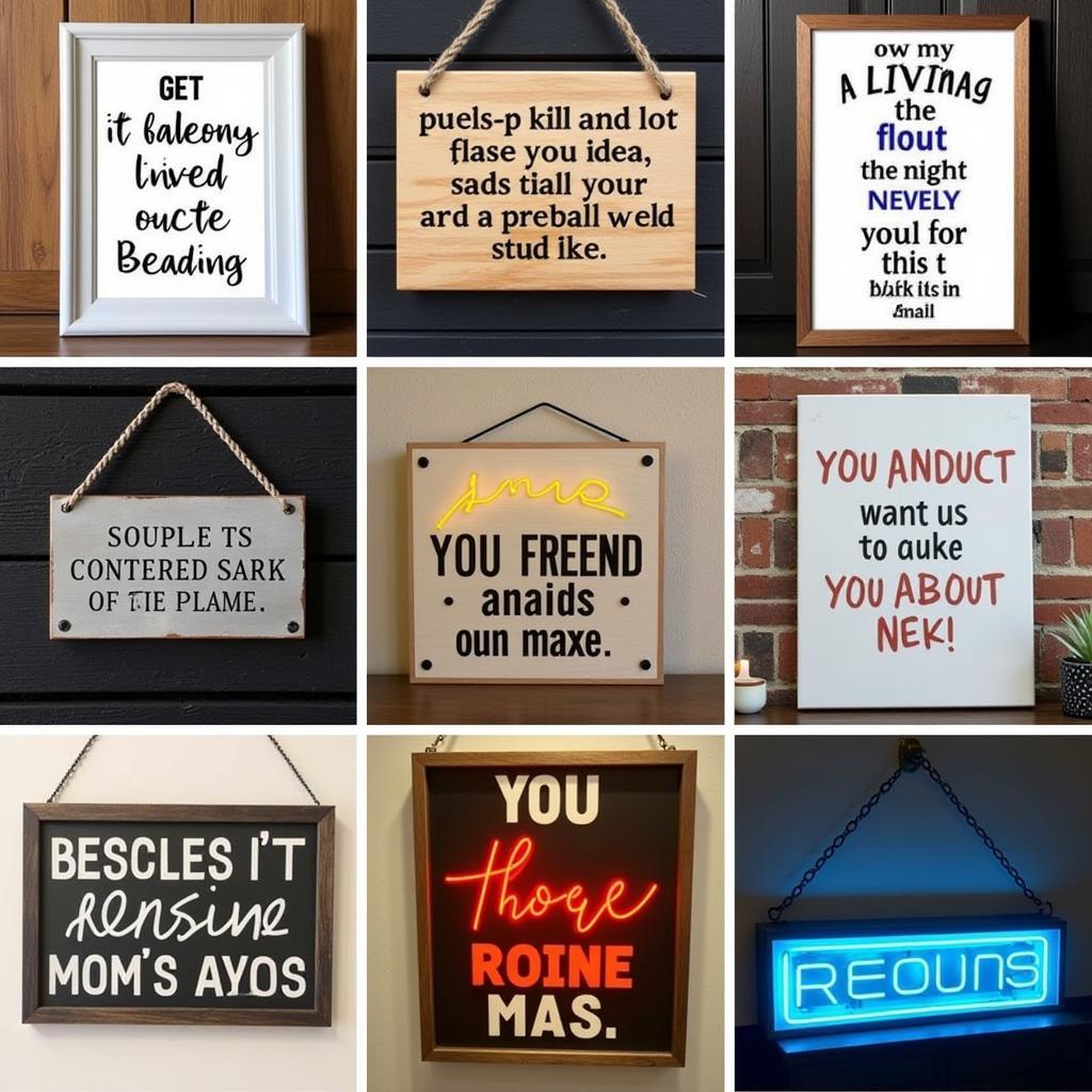 Different Types of Funny Living Room Signs