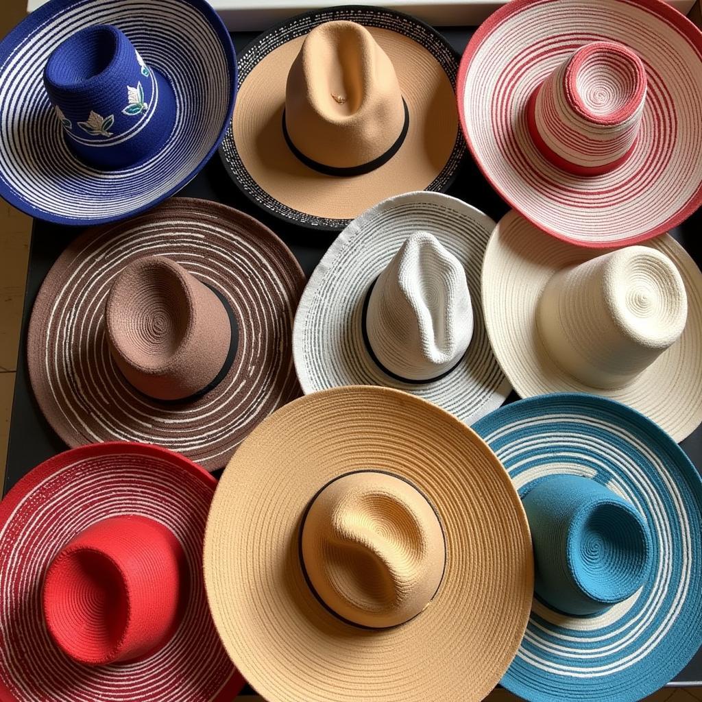 Bộ sưu tập Sombreros Panameños với nhiều kiểu dáng và kích cỡ khác nhau