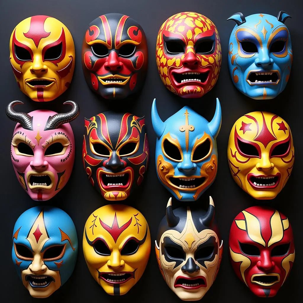 Các mẫu mặt nạ Lucha Libre với họa tiết đa dạng