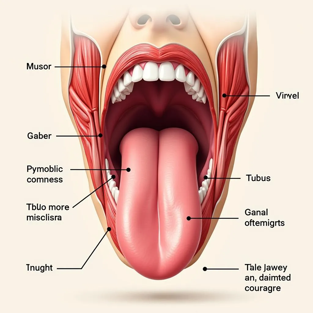 Hình ảnh minh họa về cấu trúc lưỡi người