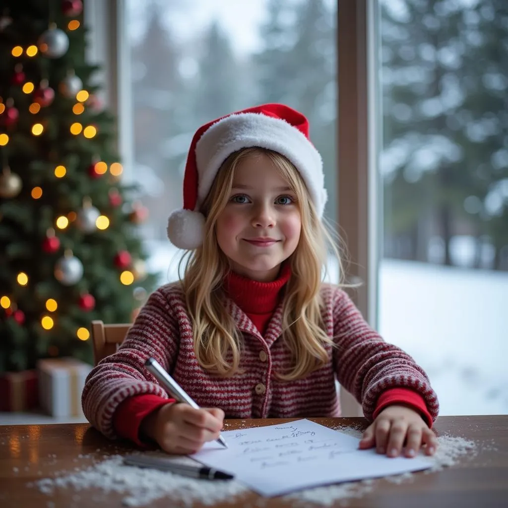 Carta para Santa Claus en inglés para un niño