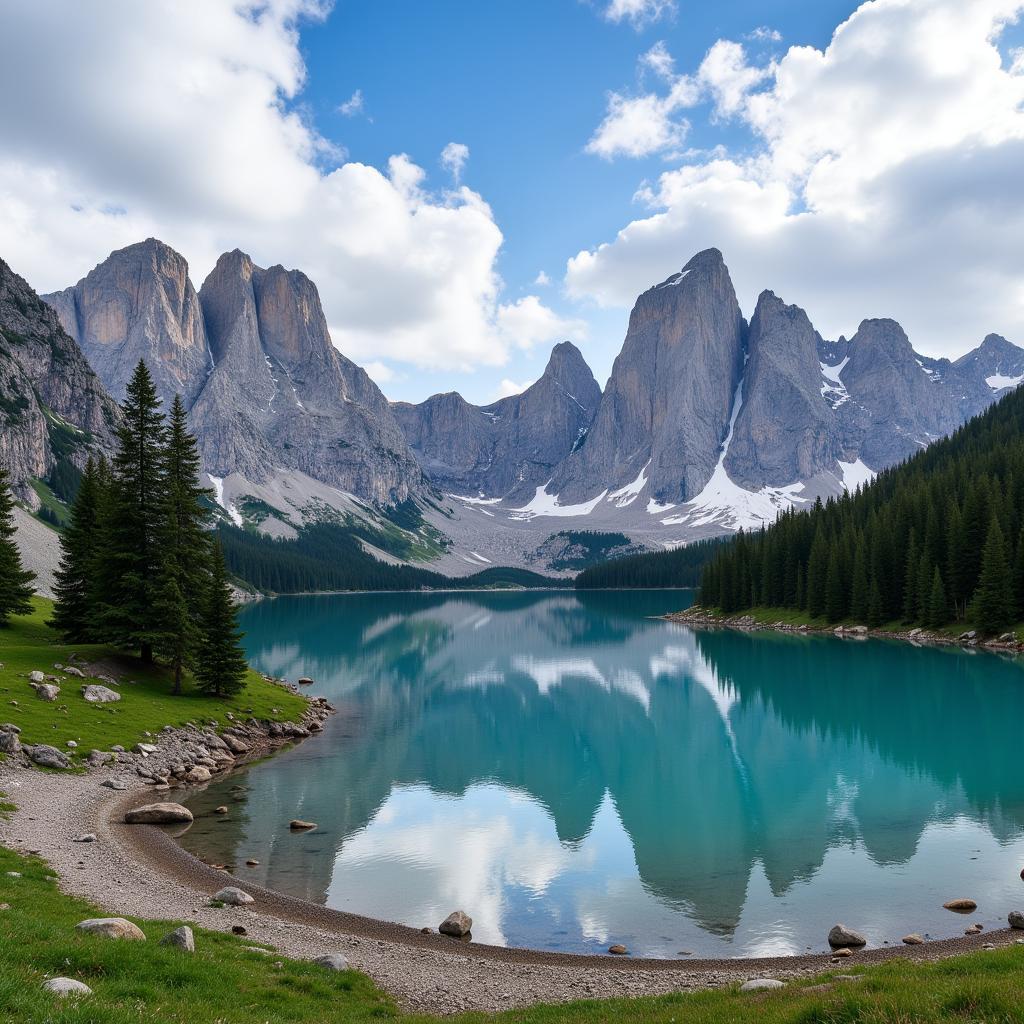 Catena del Lator nhìn từ Lago di Antermoia