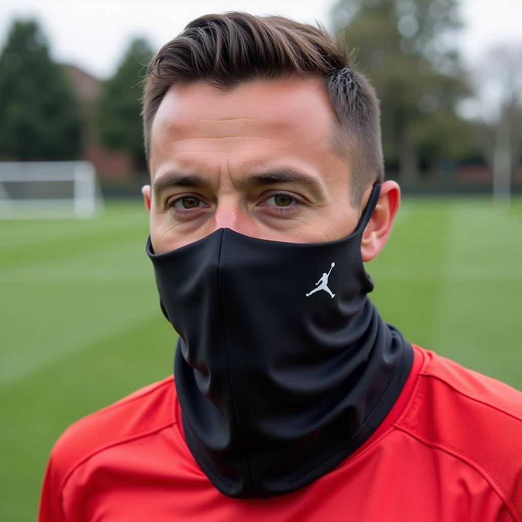 Cầu thủ chuyên nghiệp sử dụng neck gaiter football