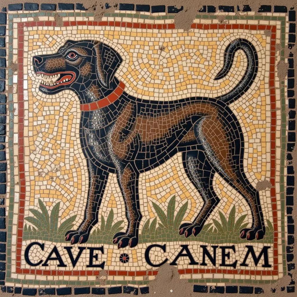 Gạch khảm Cave Canem thời La Mã