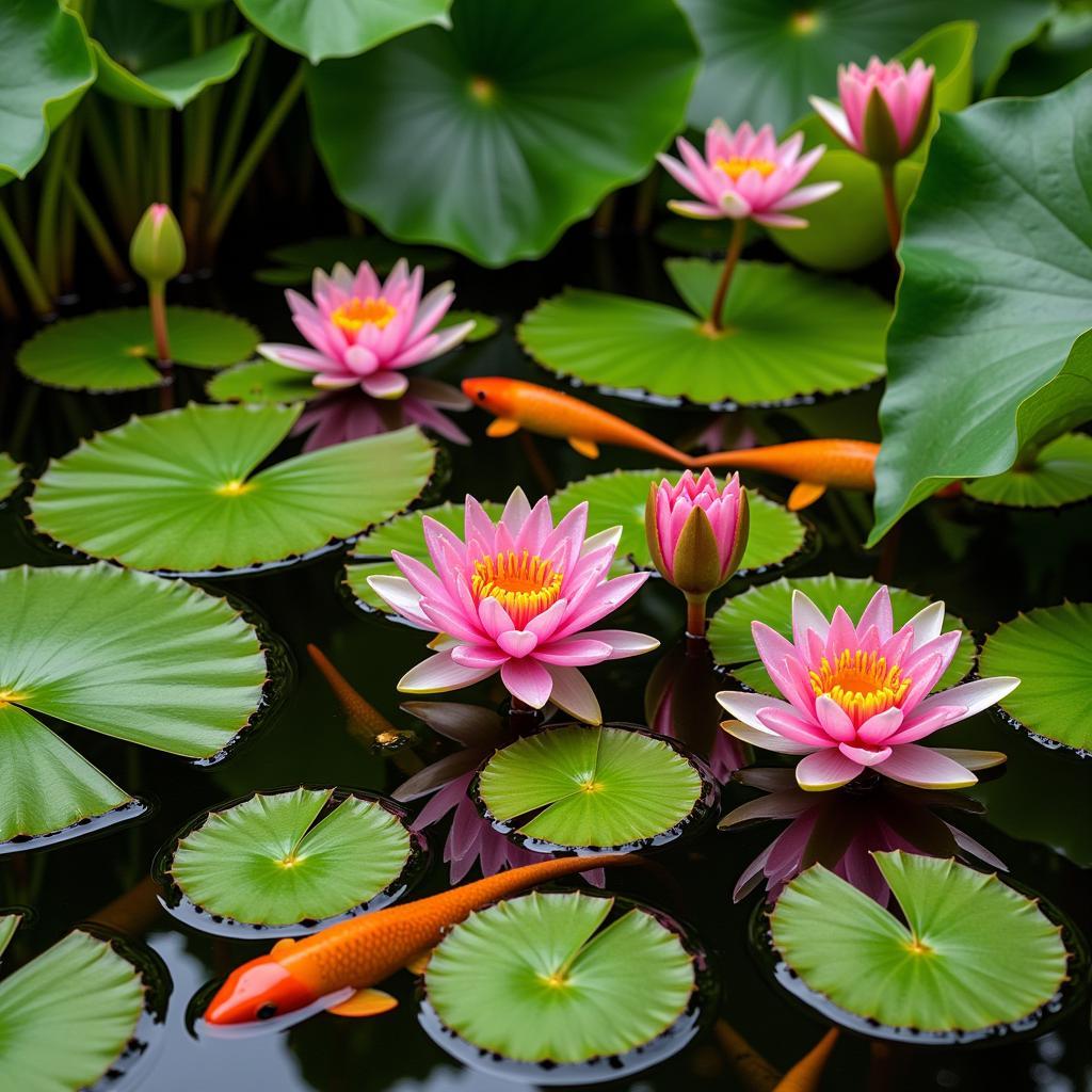 Aquatic plants for koi ponds