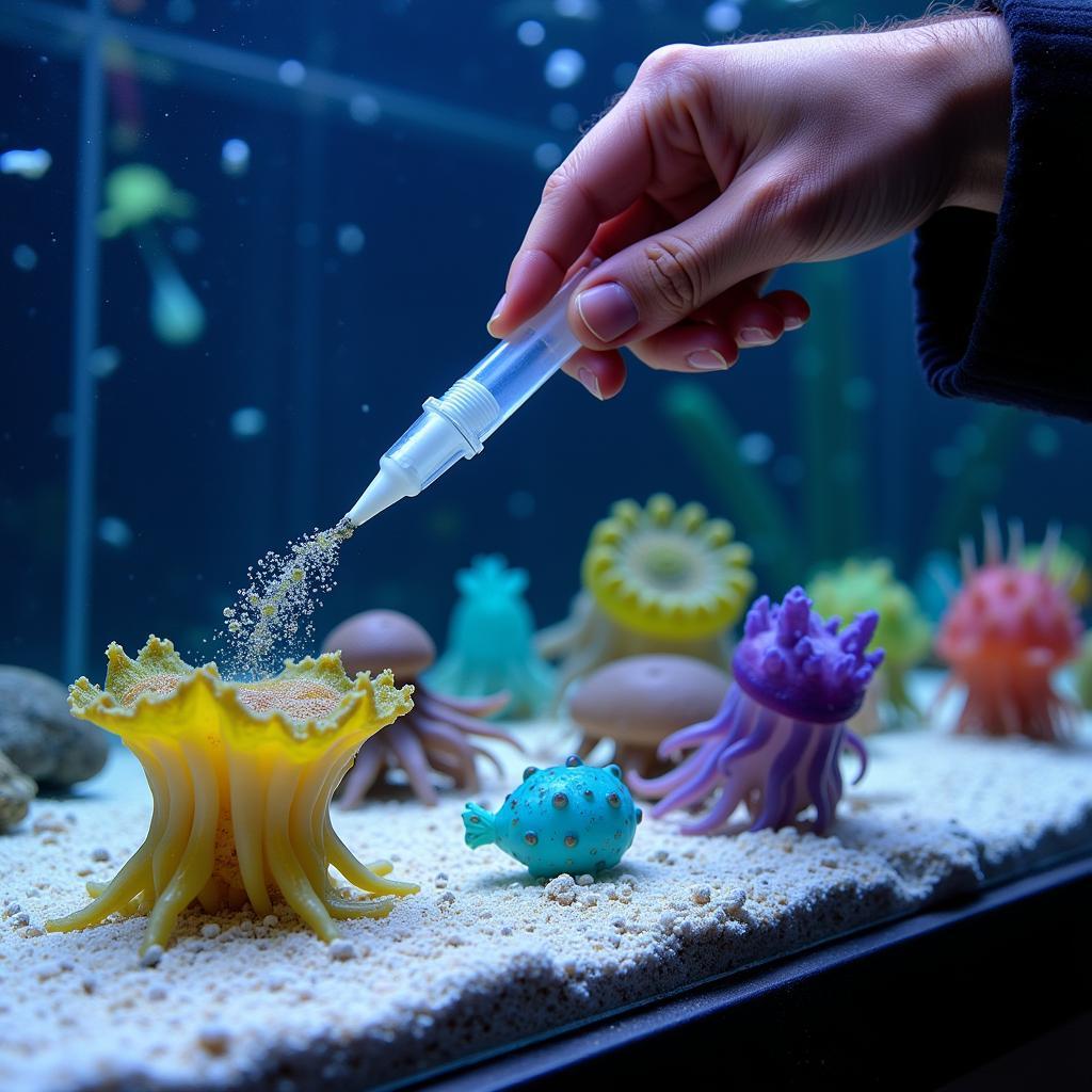 Caring for sea squirts in an aquarium