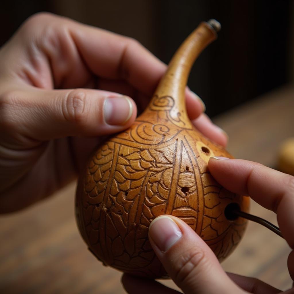 Chế tạo gourd truyền thống từ quả bầu khô