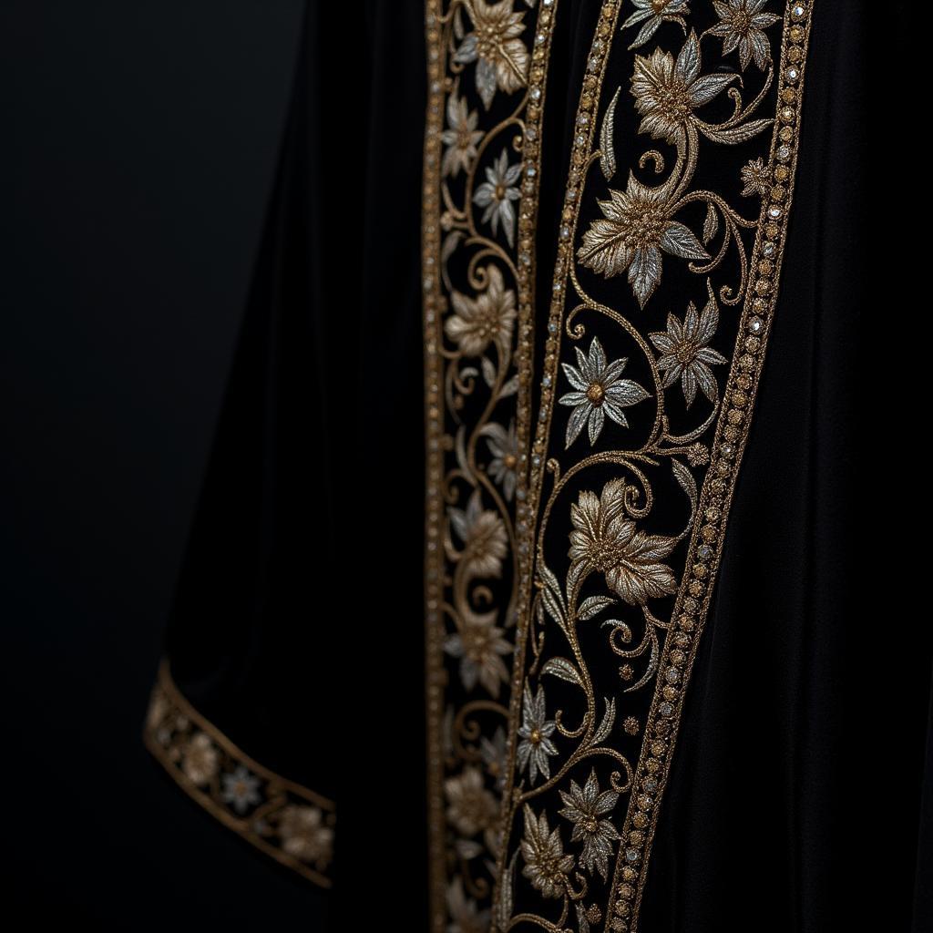 Intricate Embroidery on an Abaya