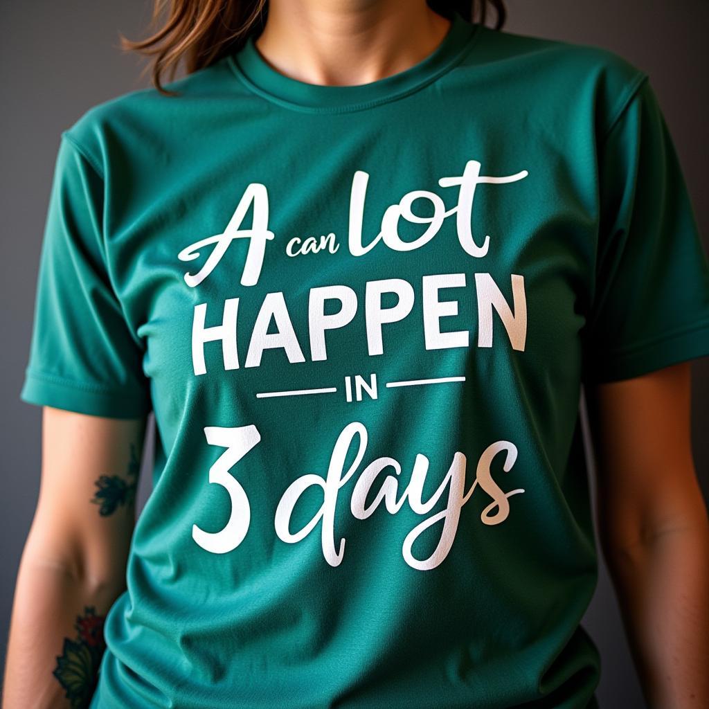 Cận cảnh chiếc áo "A lot can happen in 3 days"