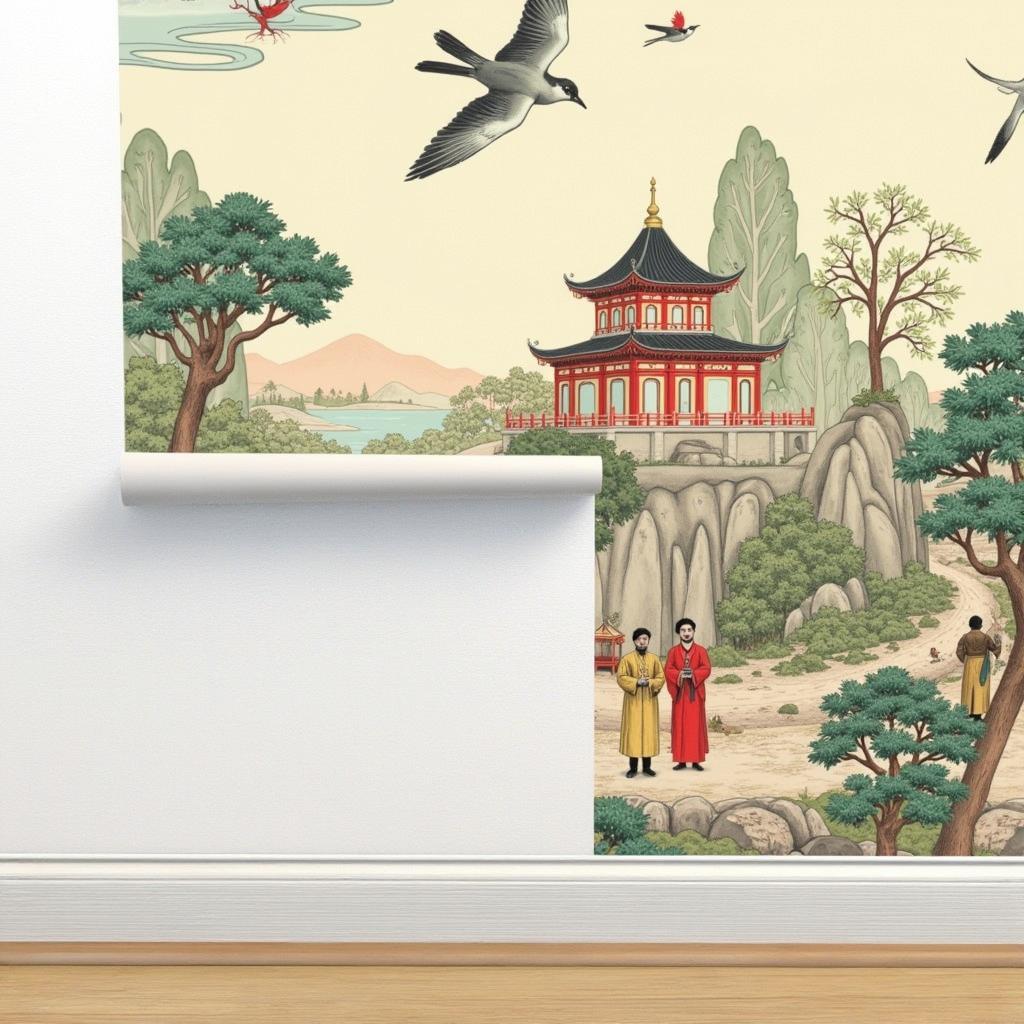 18th Century Chinoiserie Wallpaper Design