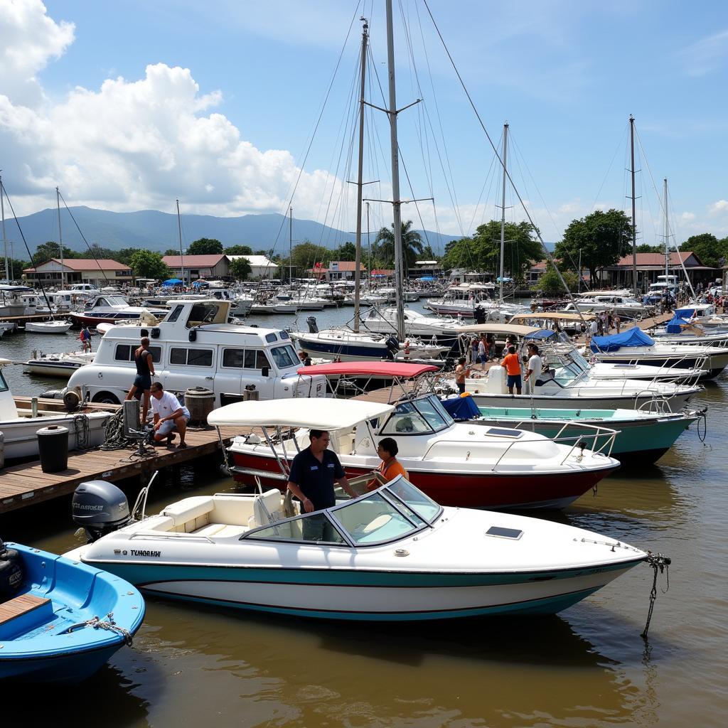 Boat market in Honduras