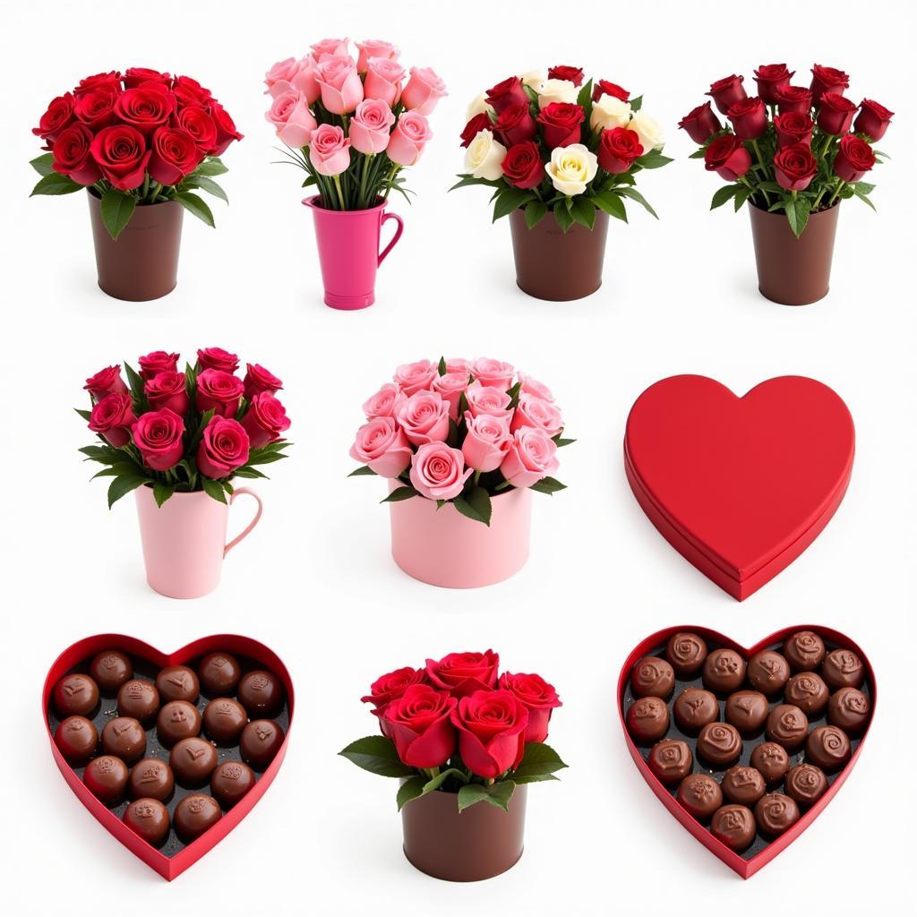 Assortment of Valentine's Day Chocolate Roses