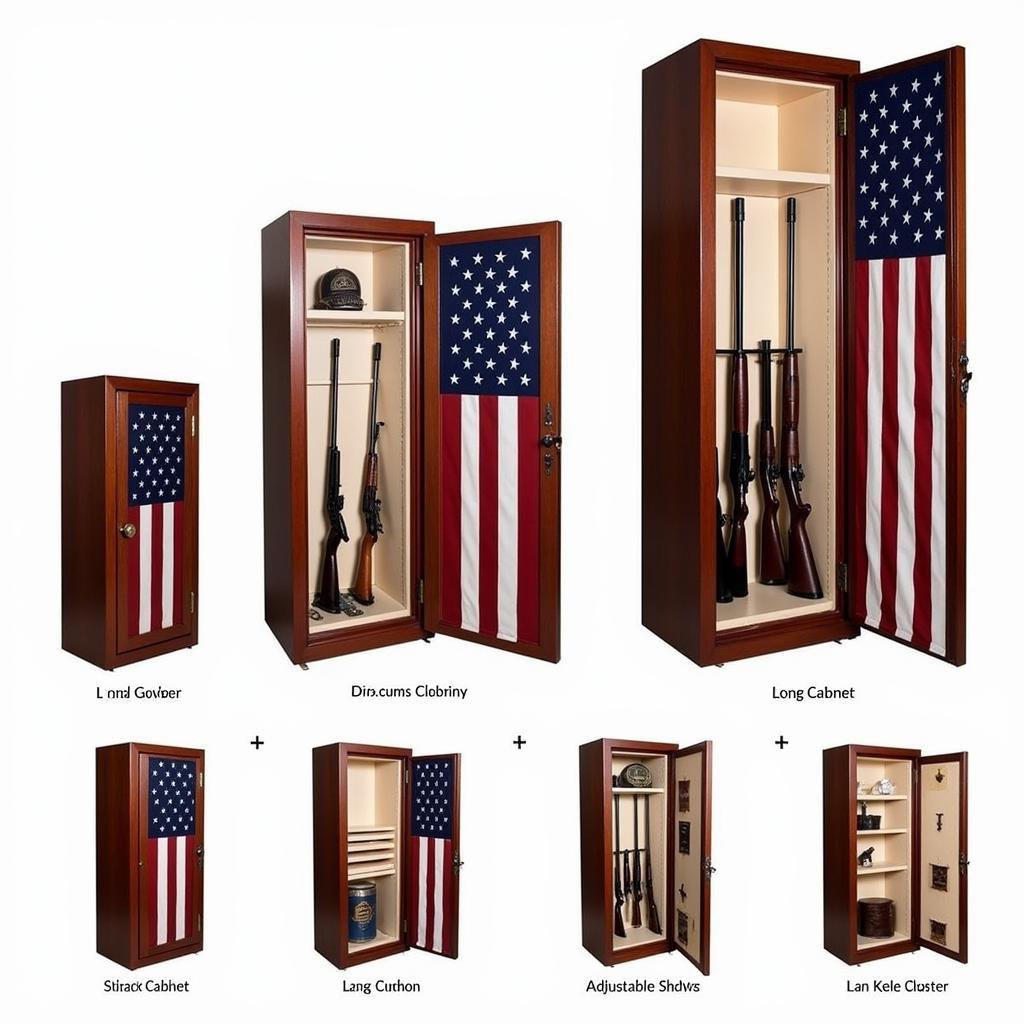 Chọn kích thước American Flag Wooden Gun Safe