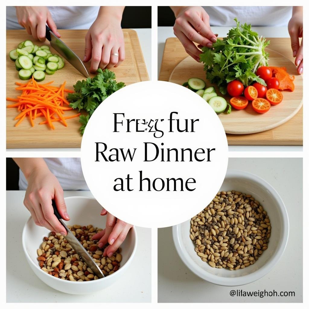 Preparing Raw Dinner at Home