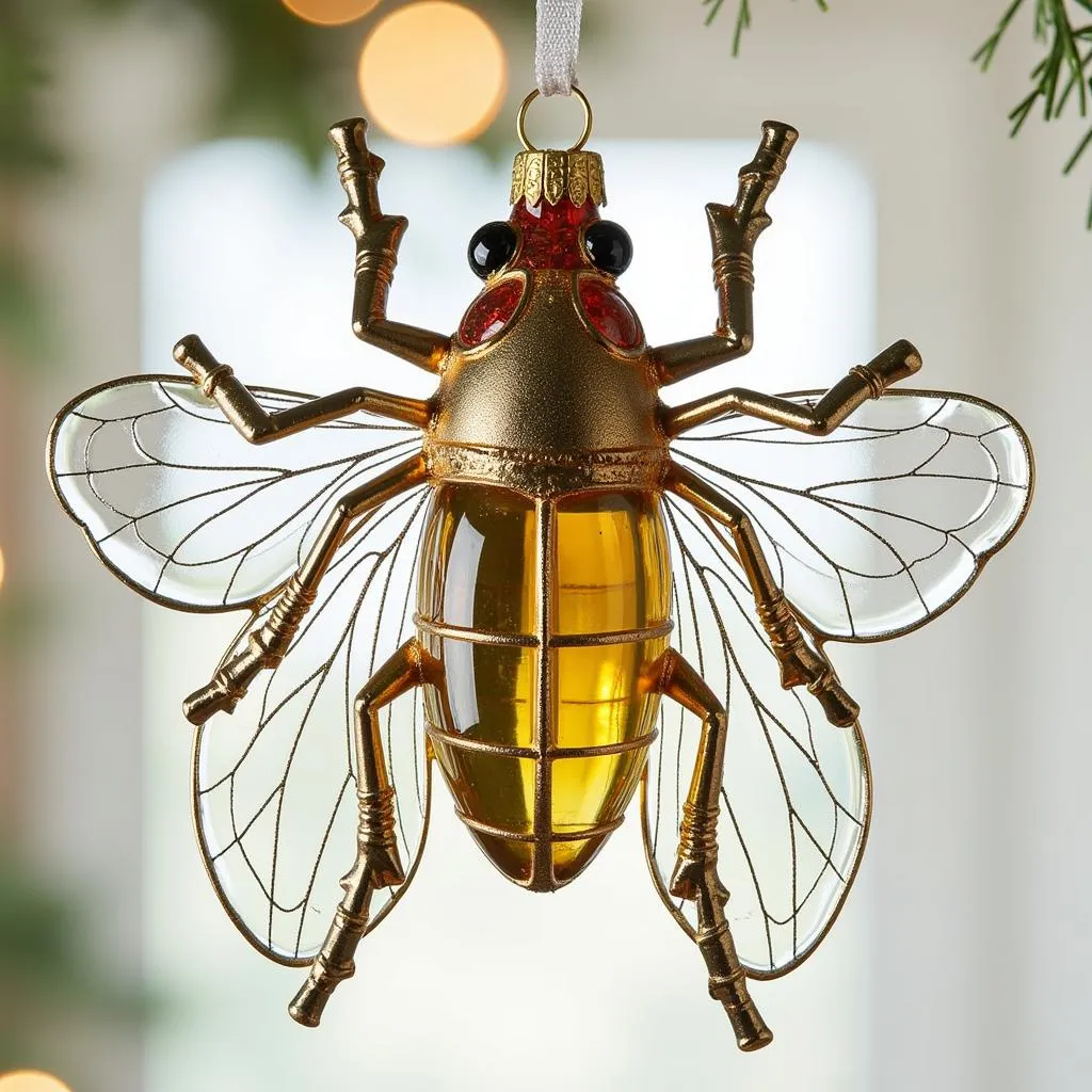 Cicada Christmas ornament made of glass