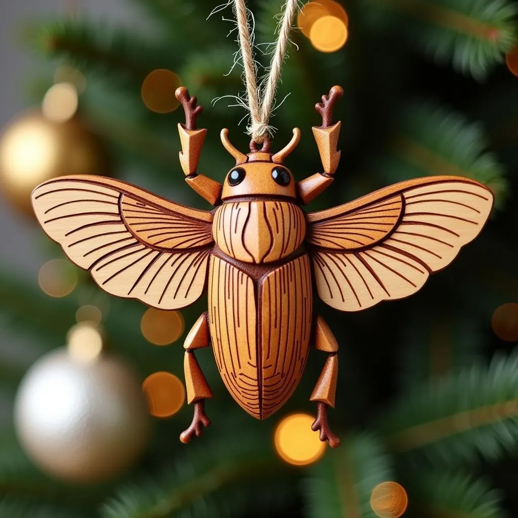 Cicada Christmas ornament made of wood