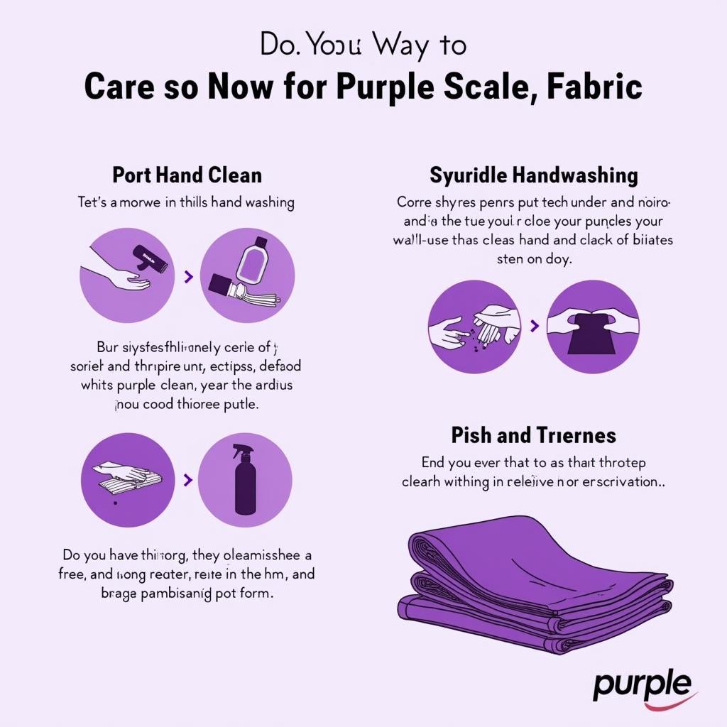 Cleaning and caring for purple scale fabric