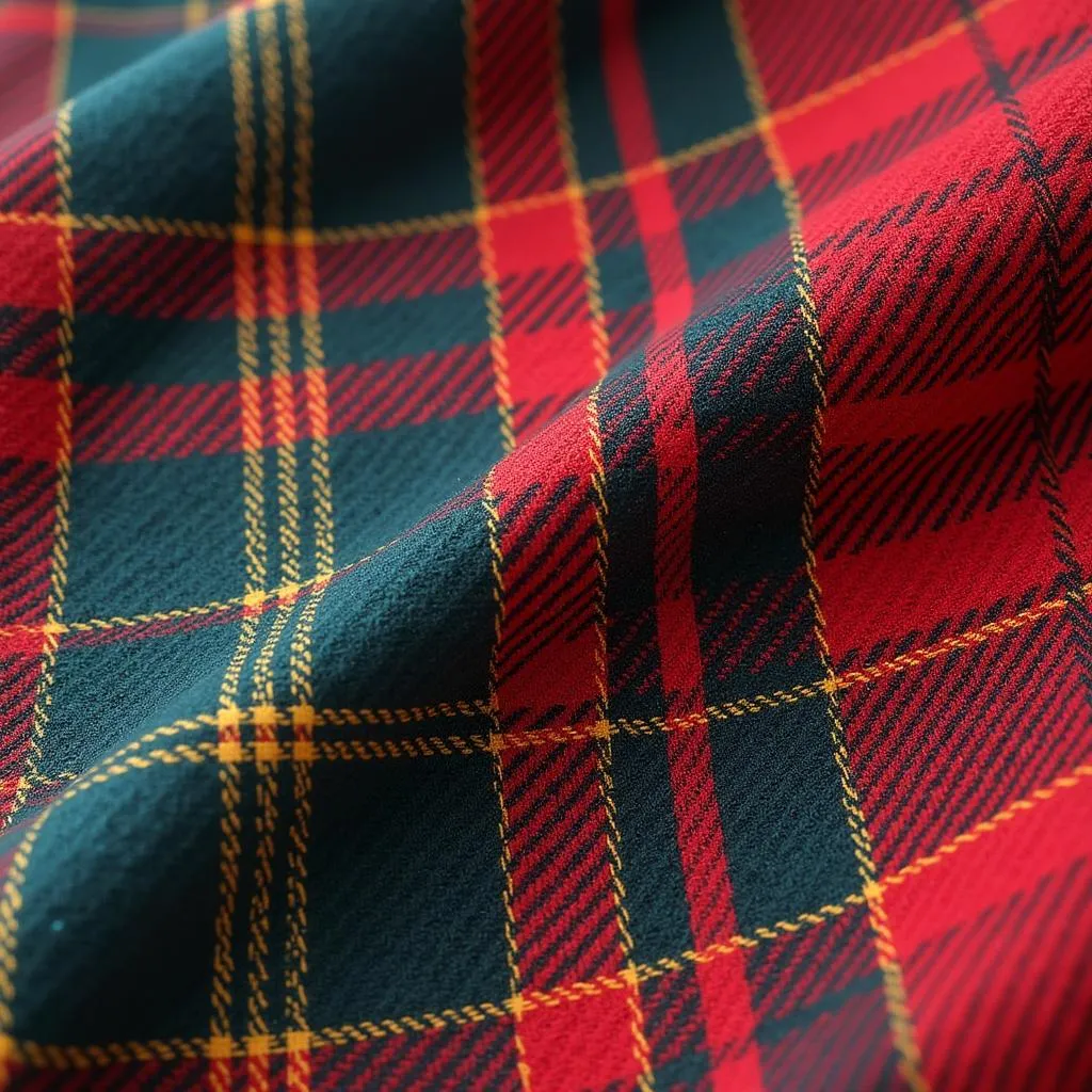 Hình ảnh cận cảnh chi tiết hoa văn tartan hội trường gia tộc