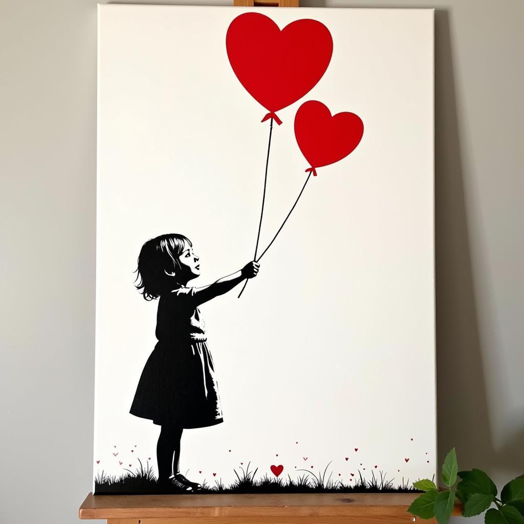 Tranh số Cô Gái Với Bóng Bay của Banksy