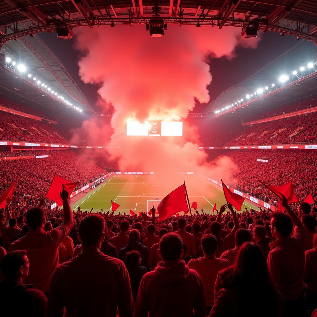 Fans Cheering Passionately in the Stands