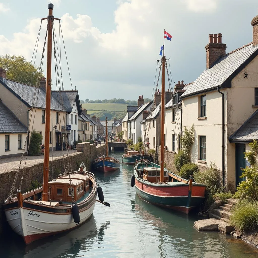 Cornish Painting Fishing Village