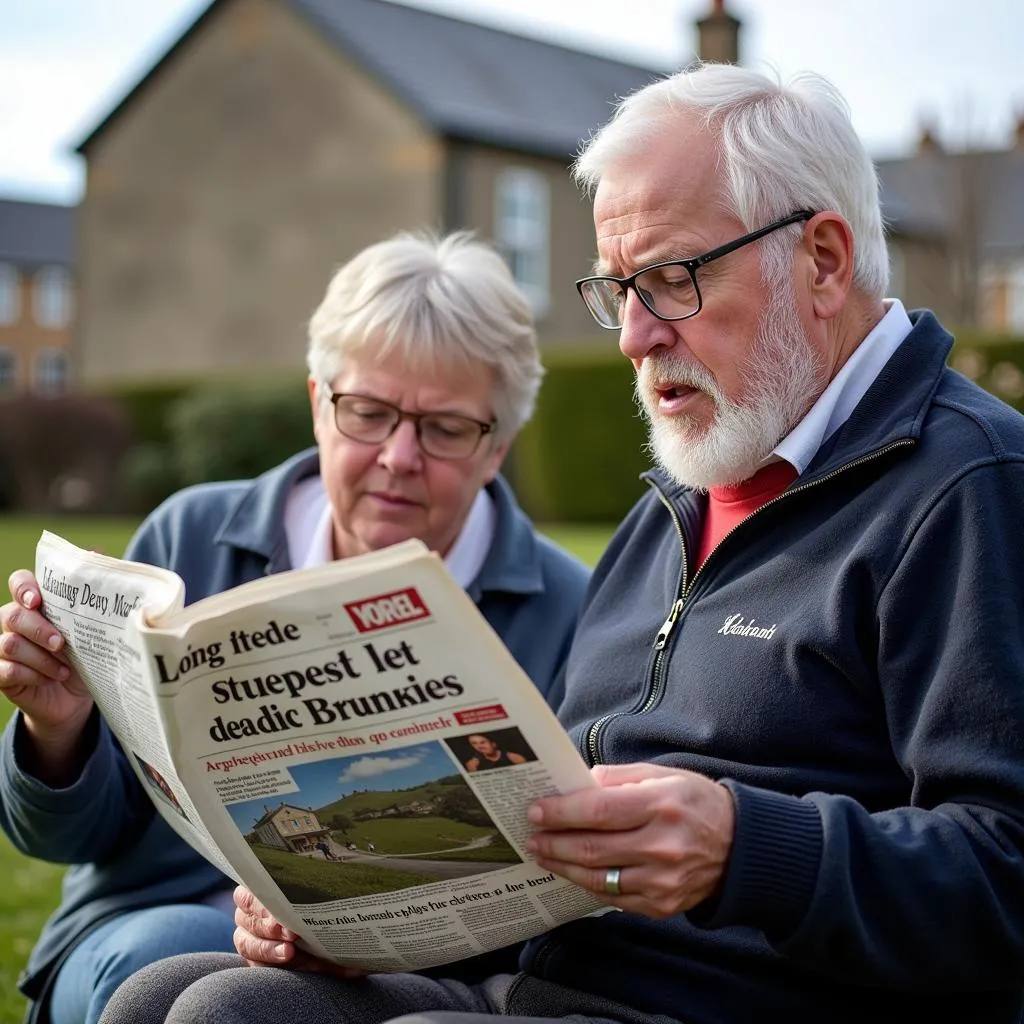 Cornwall NY Residents Reading Local Newspaper