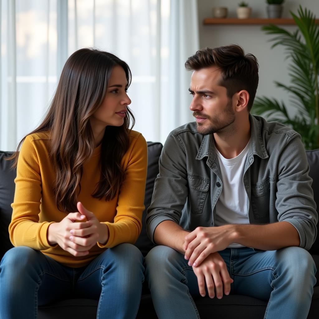 Couple Arguing on Couch