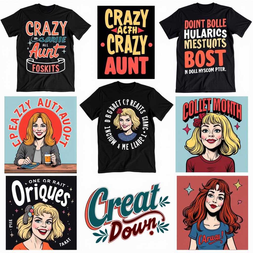 Crazy Aunt T-shirt Designs