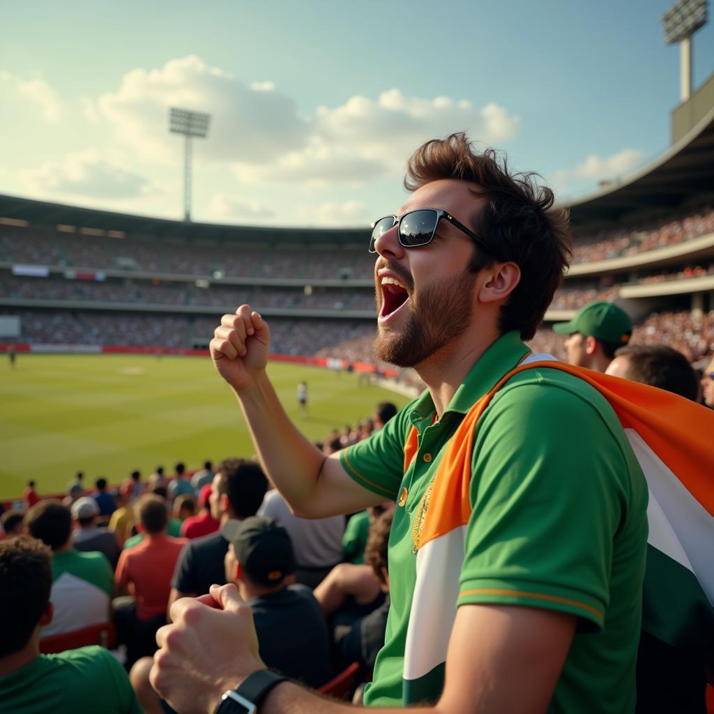 Cricket Fan Enjoying First Row