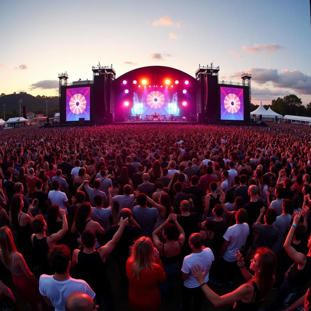 Energetic Crowd Dancing at South African Music Festival