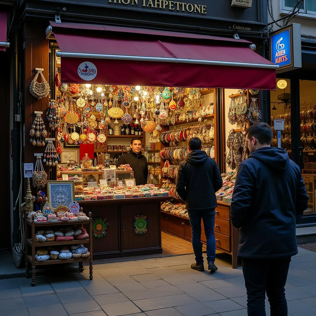 A shop selling evil eye necklaces in Istanbul