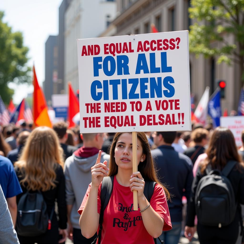 Protest advocating for equal voting rights.