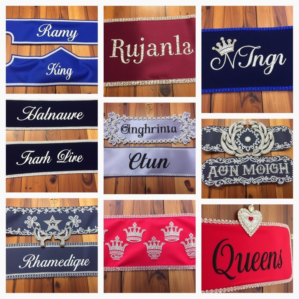 Custom Designed King and Queen Sashes