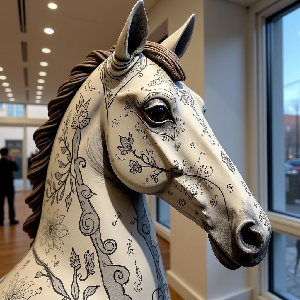 Custom Painted Horse Head Mannequin