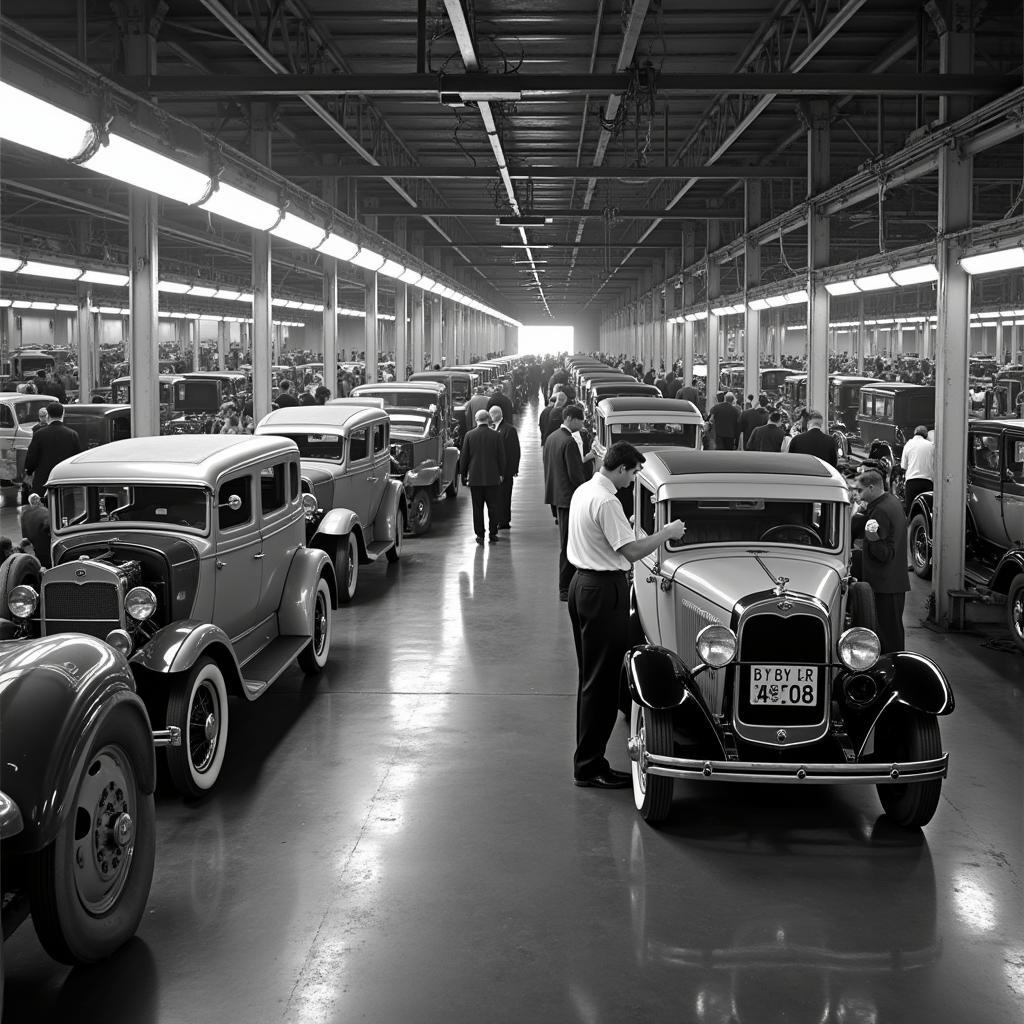 Ford assembly line in the 1920s