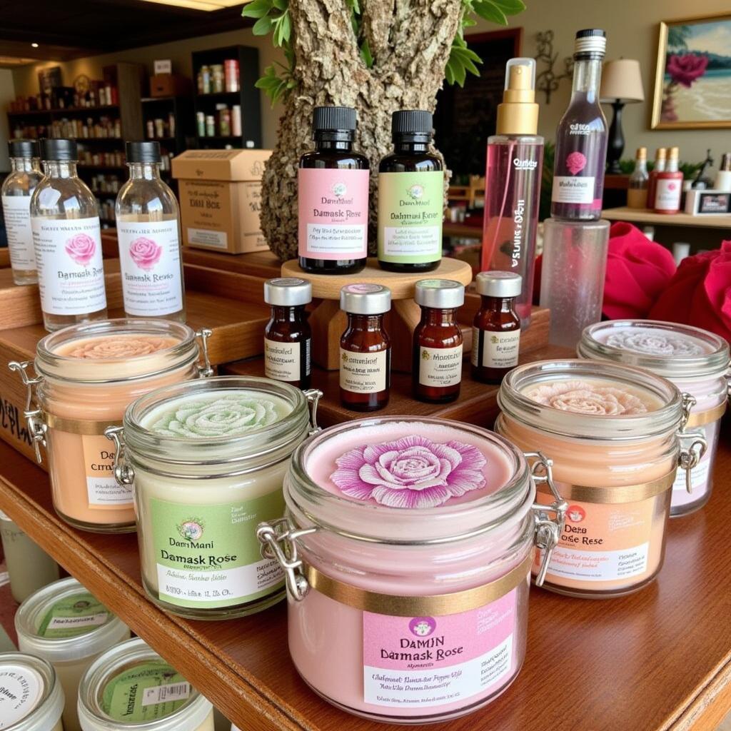 Damask Rose Products Display in Maui