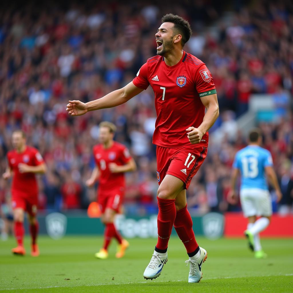 David Watkins celebrating a goal