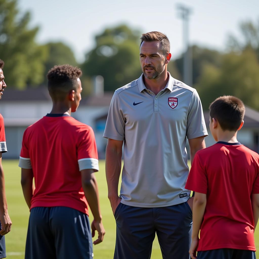 David Watkins coaching younger players